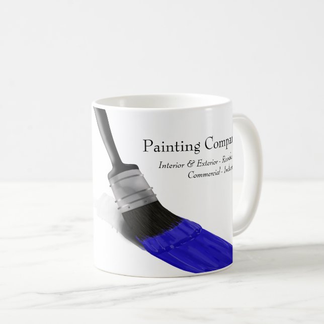 Malerei Maler Service Company Brush Blue Kaffeetasse (VorderseiteRechts)