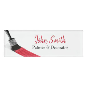 Malerei Maler Service Company Brush Red Namenschild