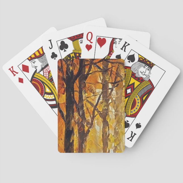 Malerei mit Abstraktem Waldöl Spielkarten (Rückseite)