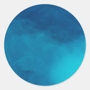 Malerei mit blauen künstlichen Mustern Art Blue To Runder Aufkleber