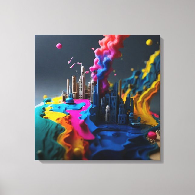 Malerei mit der Meldung, Wasser retten Leinwanddruck (Vorderseite)