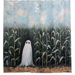 Malerei mit Feldölfelsenmasten aus Ghost Duschvorhang