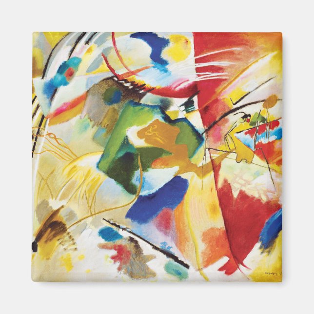 Malerei mit grüner Mitte von Wassily Kandinsky Magnet (Vorne)