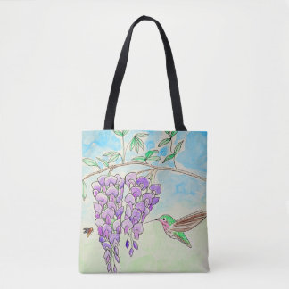 Malerei mit Hummingvogel und Wisteria