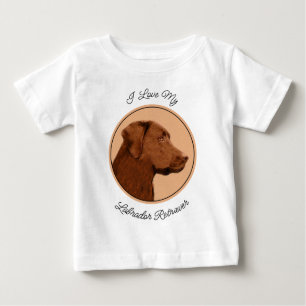 Malerei mit Labrador Retriever (Schokolade) - Hund Baby T-shirt