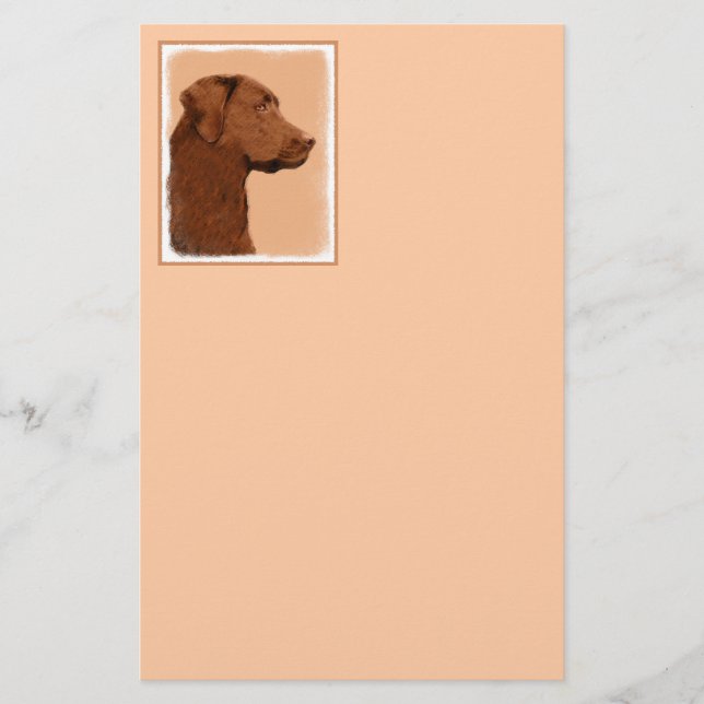 Malerei mit Labrador Retriever (Schokolade) - Hund Briefpapier (Vorderseite)