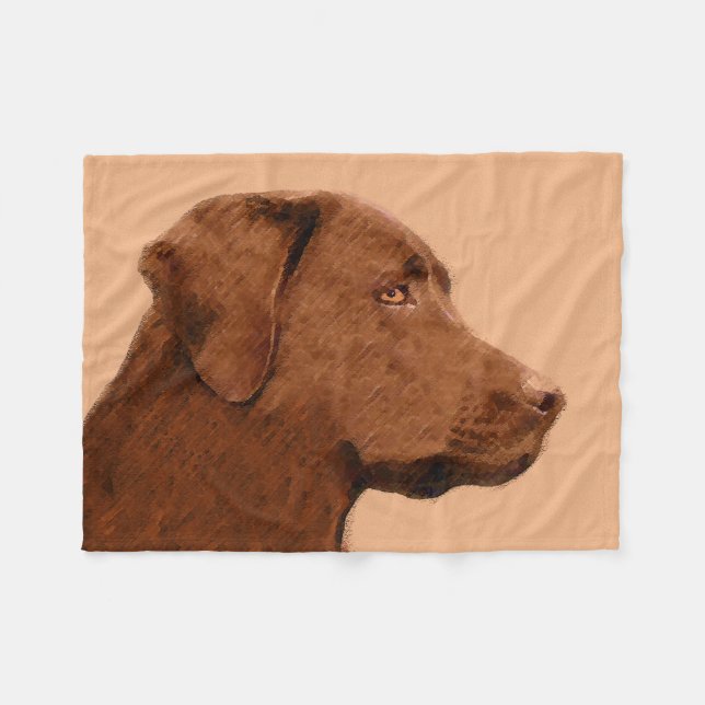 Malerei mit Labrador Retriever (Schokolade) - Hund Fleecedecke (Vorderseite (Horizontal))