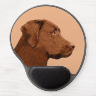 Malerei mit Labrador Retriever (Schokolade) - Hund Gel Mousepad