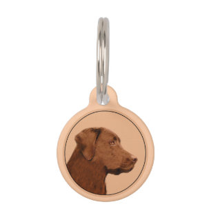 Malerei mit Labrador Retriever (Schokolade) - Hund Haustiermarke