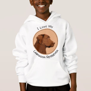 Malerei mit Labrador Retriever (Schokolade) - Hund Hoodie