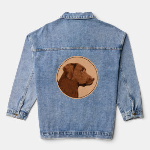 Malerei mit Labrador Retriever (Schokolade) - Hund Jeansjacke