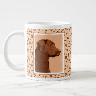 Malerei mit Labrador Retriever (Schokolade) - Hund Jumbo-Tasse