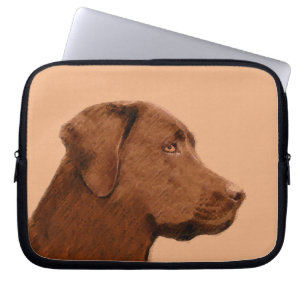 Malerei mit Labrador Retriever (Schokolade) - Hund Laptopschutzhülle