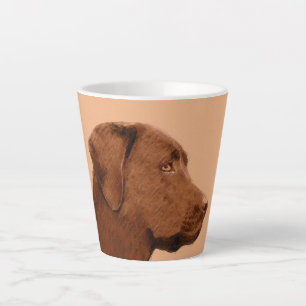 Malerei mit Labrador Retriever (Schokolade) - Hund Milchtasse