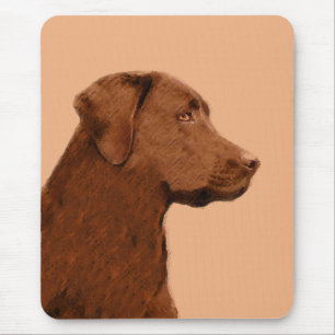 Malerei mit Labrador Retriever (Schokolade) - Hund Mousepad