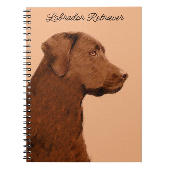 Malerei mit Labrador Retriever (Schokolade) - Hund Notizblock (Vorderseite)