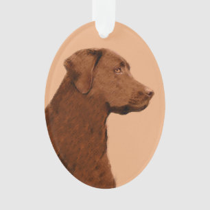 Malerei mit Labrador Retriever (Schokolade) - Hund Ornament