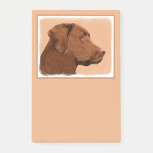 Malerei mit Labrador Retriever (Schokolade) - Hund Post-it Klebezettel