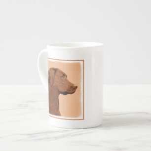 Malerei mit Labrador Retriever (Schokolade) - Hund Prozellantasse