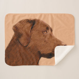 Malerei mit Labrador Retriever (Schokolade) - Hund Sherpadecke