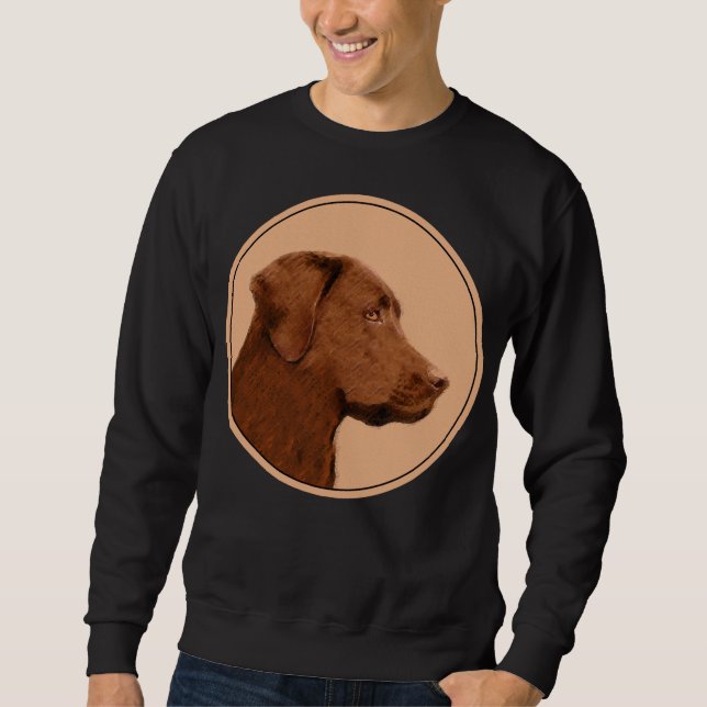 Malerei mit Labrador Retriever (Schokolade) - Hund Sweatshirt (Vorderseite)
