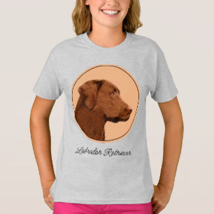 Malerei mit Labrador Retriever (Schokolade) - Hund T-Shirt