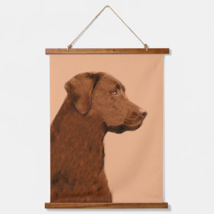 Malerei mit Labrador Retriever (Schokolade) - Hund Wandteppich Mit Holzrahmen