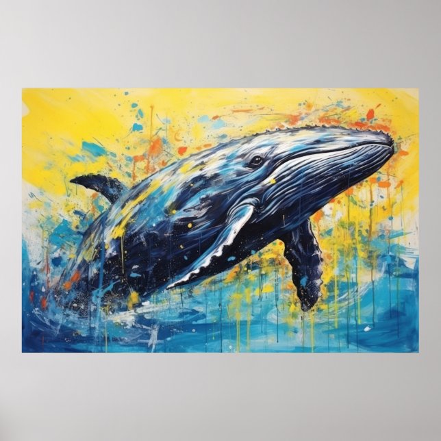 Malerei mit modernen Whalen Poster (Vorne)