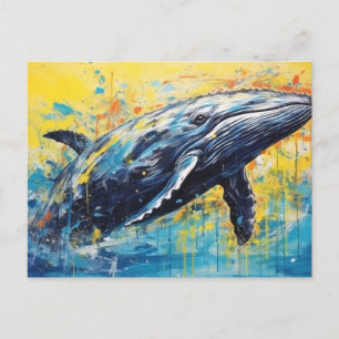 Malerei mit modernen Whalen Postkarte