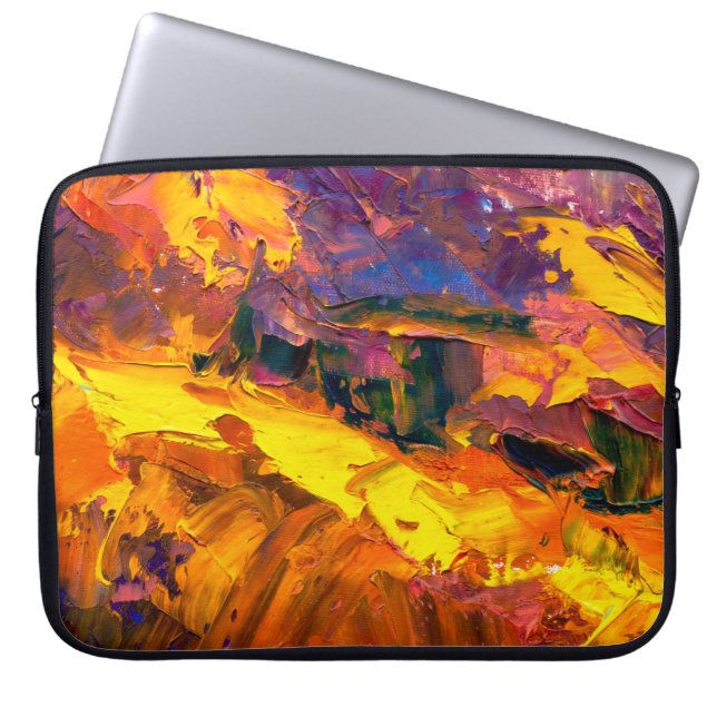Malerei mit Palettenmesser, Leinwand, Abs. Laptopschutzhülle (Vorderseite)