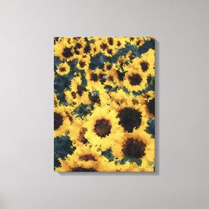Malerei mit Sonnenblumen - Leinwand