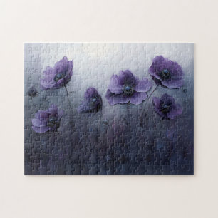 Malerei mit violetten gotischen Blumen Puzzle