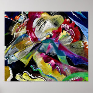 Malerei mit weißen Linien - Kandinsky Poster