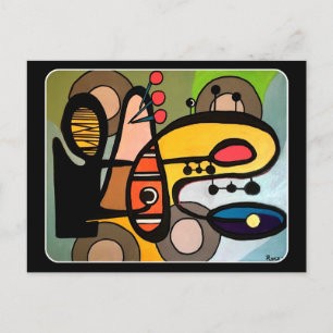 Malerei "Mitte des Jahrhunderts Moderne Abstrakte  Postkarte