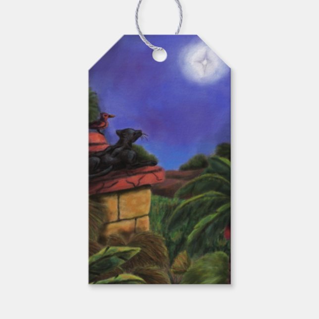 Malerei Panther Vogel Dschungel Tempel Weihnachtss Geschenkanhänger (Vorderseite)