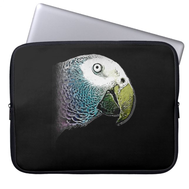 Malerei | Papageienkopfmalerei Laptopschutzhülle (Vorderseite)