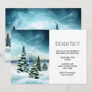 Malerei-Party in einer märchenhaften Winterlandsch Einladung