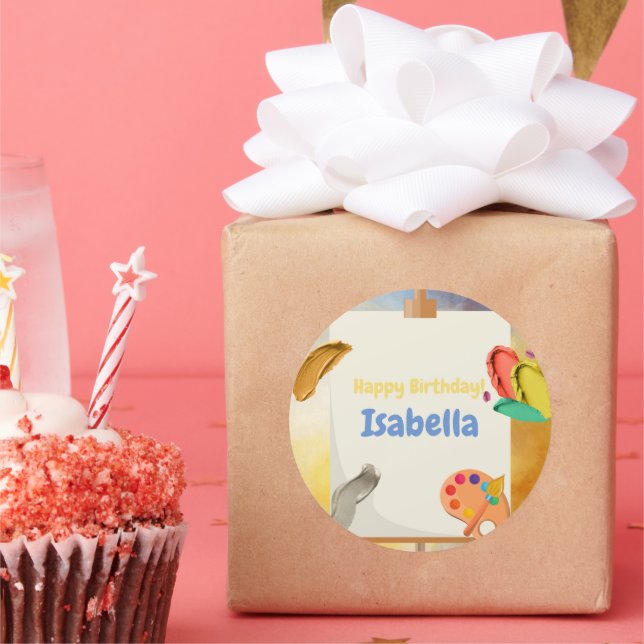 Malerei Runder Aufkleber (Party)