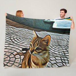 Malerei Schöne Katze Fleecedecke