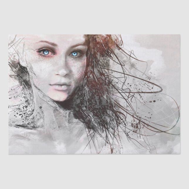 Malerei schöner Frauen Seidenpapier (Vorderseite)