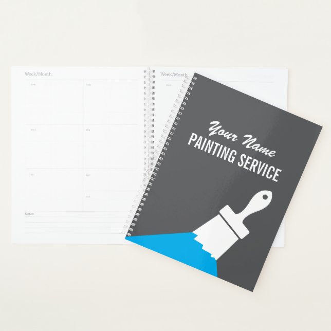 Malerei-Service-Planungsbuch mit Farb­pinsel-Logo Planer (Anzeige)