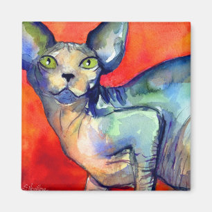 Malerei Sphinx sphynx Katze #6 Magnet
