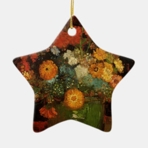 Malerei-Vasen-Blumen-Blüten Van Gogh Vintage Keramik Ornament