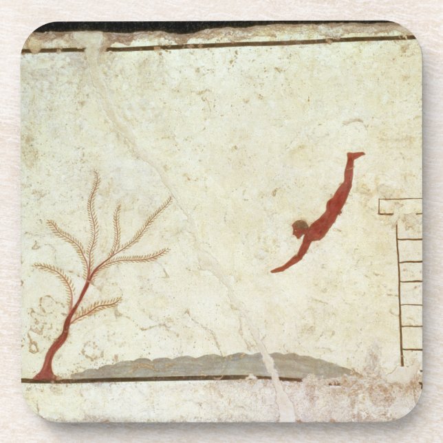 Malerei vom Grab des Tauchers vom Süden Getränkeuntersetzer (Vorderseite)