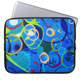 Malerei von abstraktem Kunstöl und Acrylfarbe auf Laptopschutzhülle