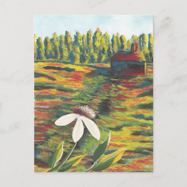 Malerei von Blume Wiese & Shack Postkarte (Vorderseite)