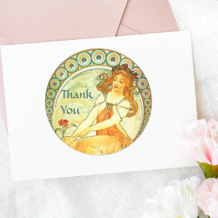 Malerei. Von der Arts Serie von Mucha Runder Aufkleber