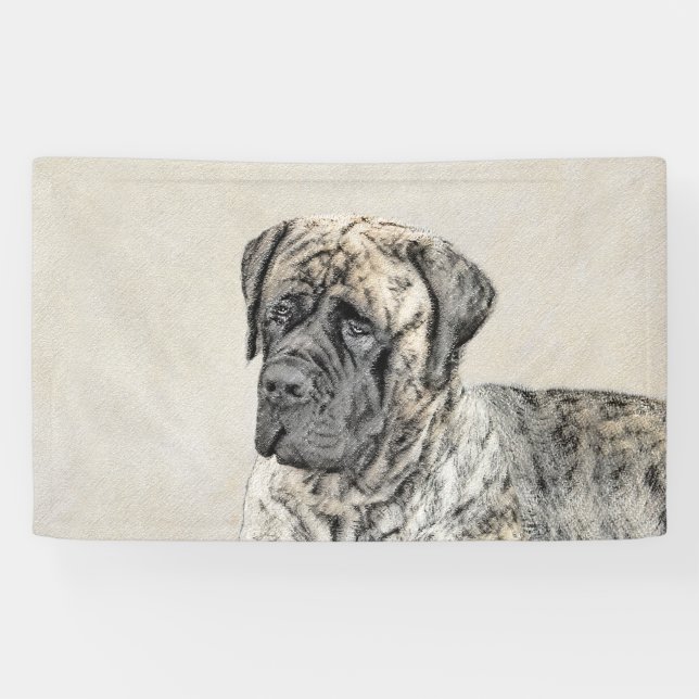 Malerei von englischen Mastiff (Brindle) - Hundeku Banner (Horizontal)