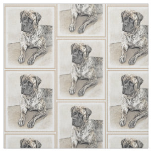 Malerei von englischen Mastiff (Brindle) - Hundeku Stoff