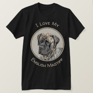 Malerei von englischen Mastiff (Brindle) - Hundeku T-Shirt